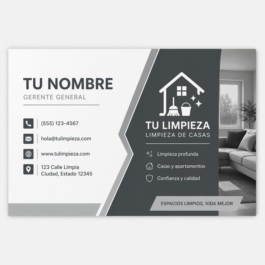 Tarjeta de presentación minimalista en gris industrial, vista frontal, con tipografía nítida y campos de contacto legibles.