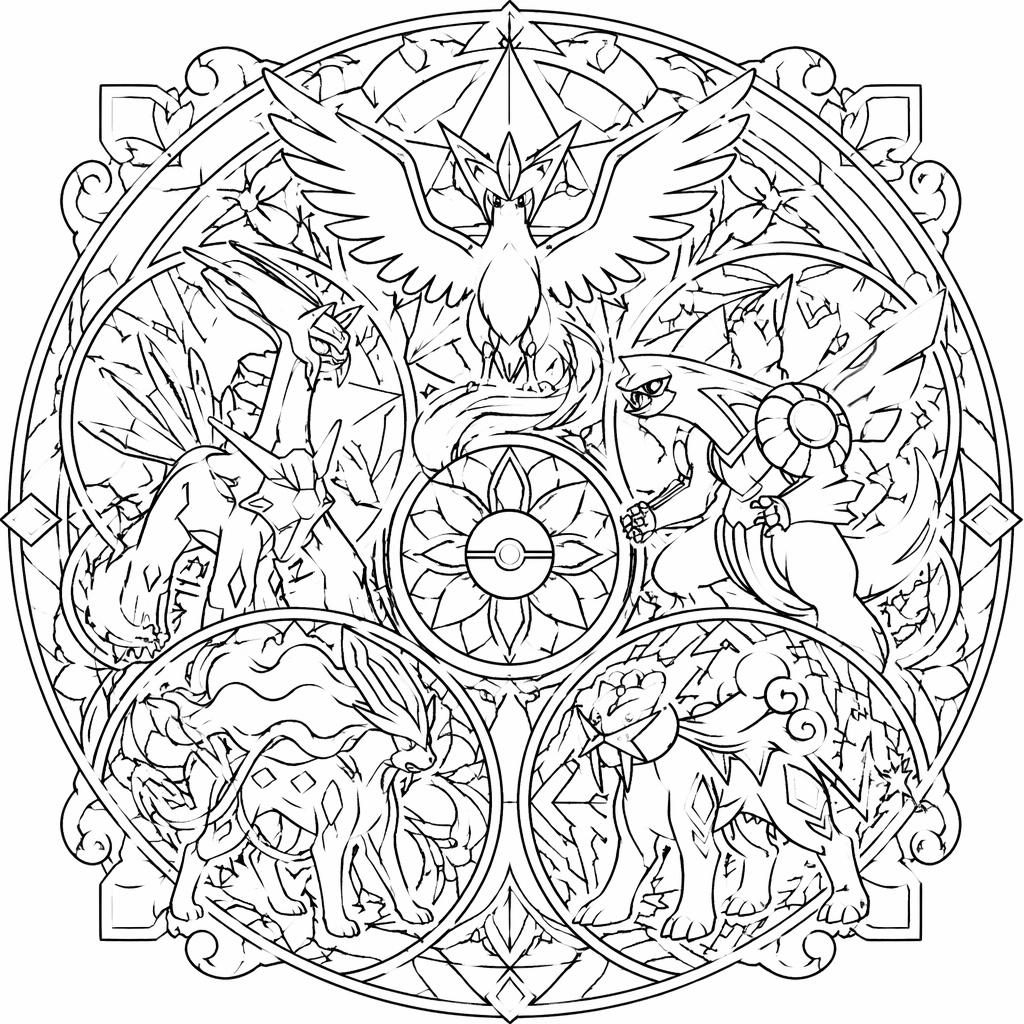 Ilustración en blanco y negro de un mandala geométrico adulto con detalles intrincados y contornos limpios.