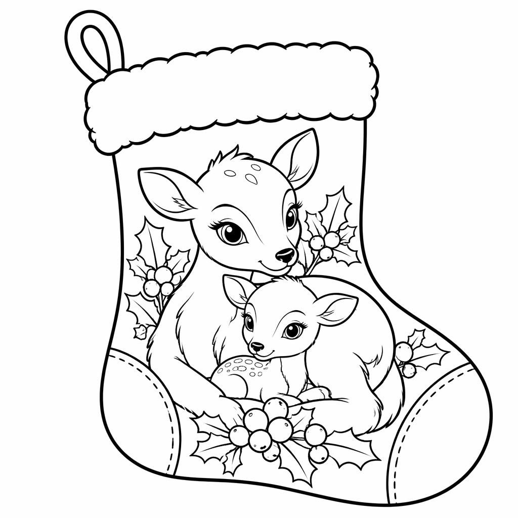 Illustration noir et blanc d’une maman animal et son bébé, style coloriage enfant, contours épais sur fond blanc.