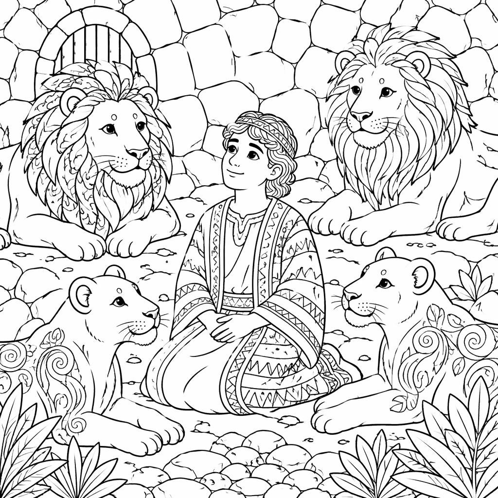 Black-and-white coloring page line art of kids with a Christmas tree and wrapped presents in a zentangle doodle style.