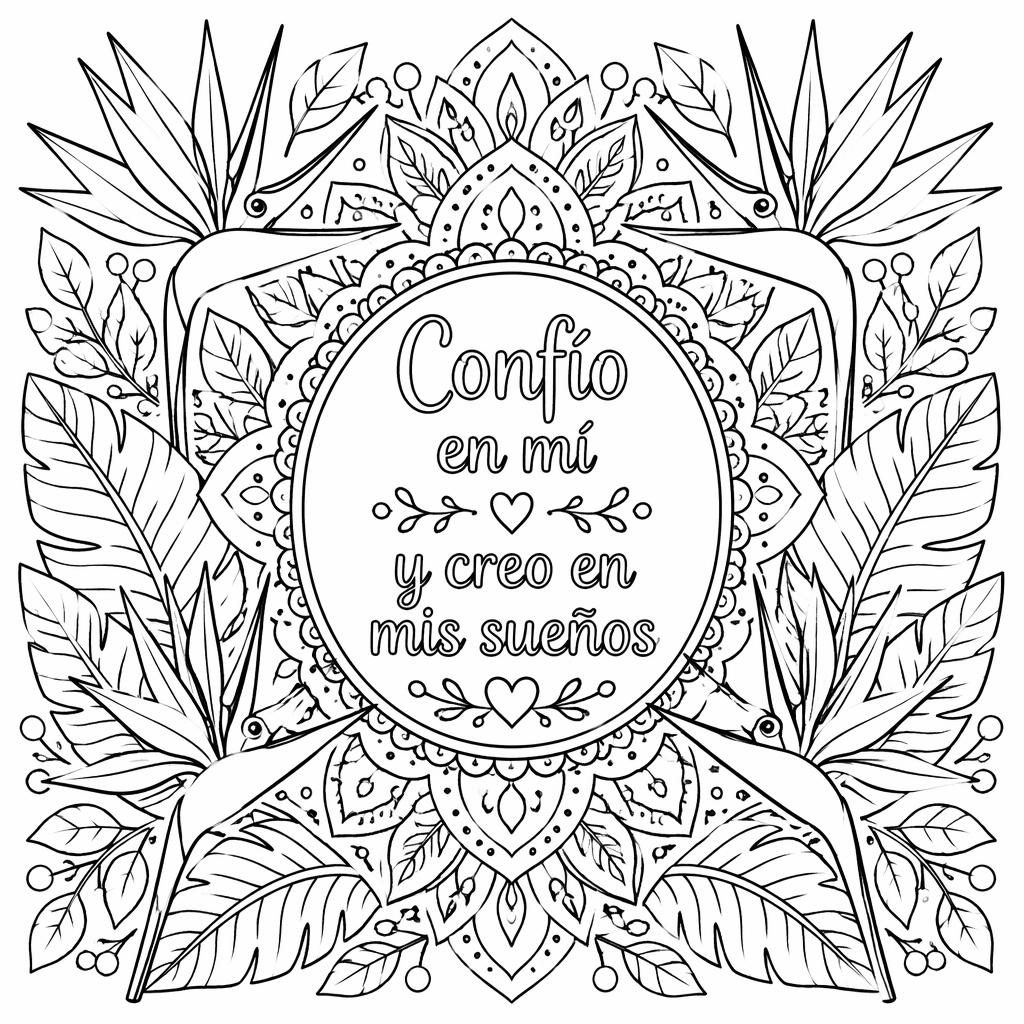 Ilustración para colorear en blanco y negro de aves del paraíso con contornos limpios, estilo tierno y fondo blanco.