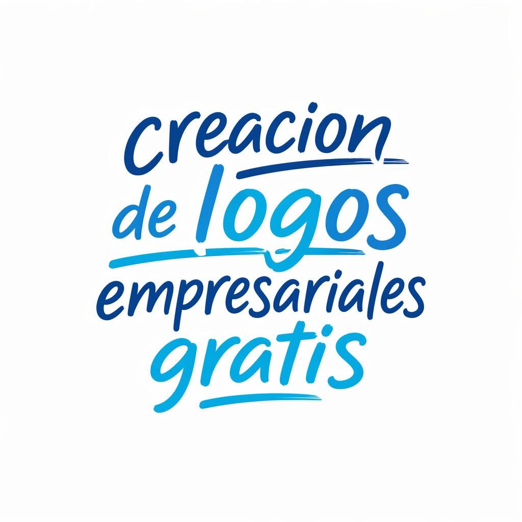 Logotipo tipográfico centrado con estilo orgánico dibujado a mano en azul y cian sobre fondo neutro