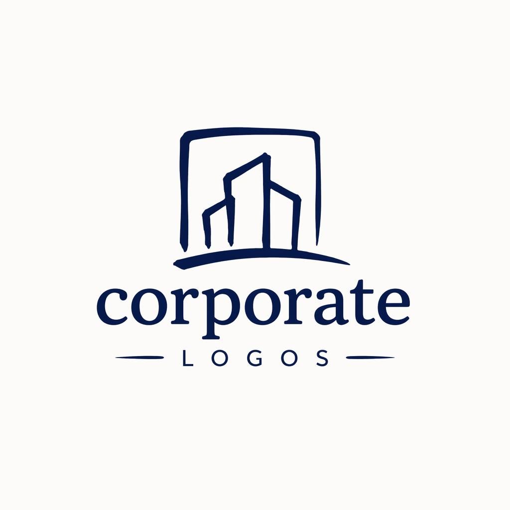 Hand-drawn organic navy and white combination logo with wordmark and icon, centered on a neutral background.