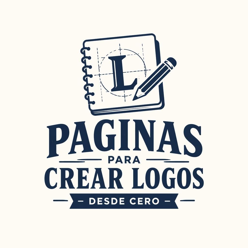 Logotipo vectorial con icono y wordmark en azul marino y blanco, estilo vintage retro, centrado sobre fondo neutro.