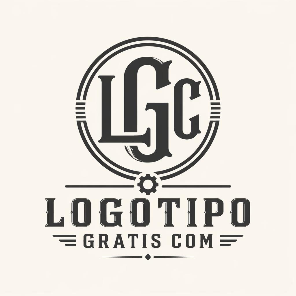 Logotipo monograma en estilo vintage retro, monocromo elegante, centrado sobre fondo neutro con tipografía a juego.