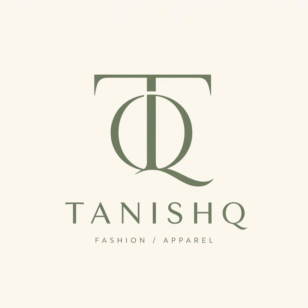 Swiss-style monogram logo of Tanishq in sage and cream on a neutral background with clean centered typography.