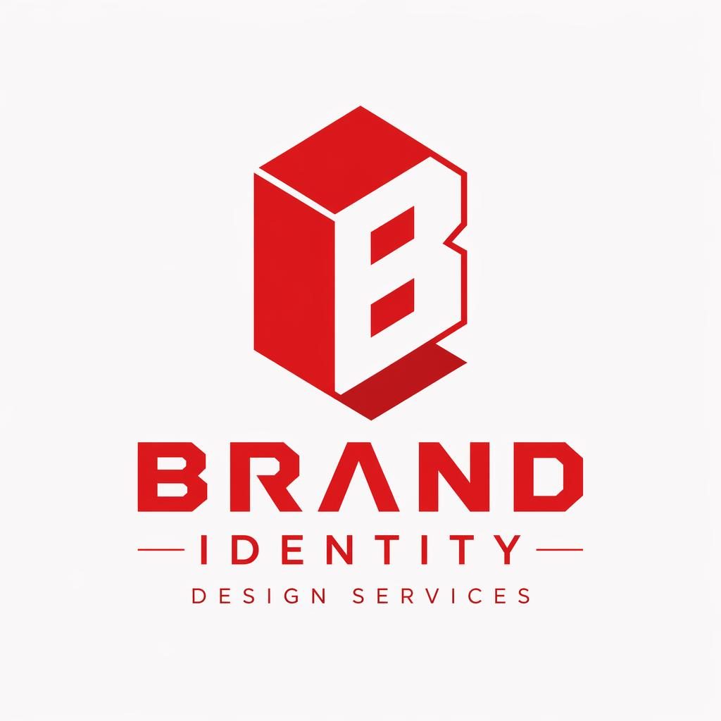 Abstract red and white logo symbol with matching brand name typography, centered on a neutral background in a clean vector style.