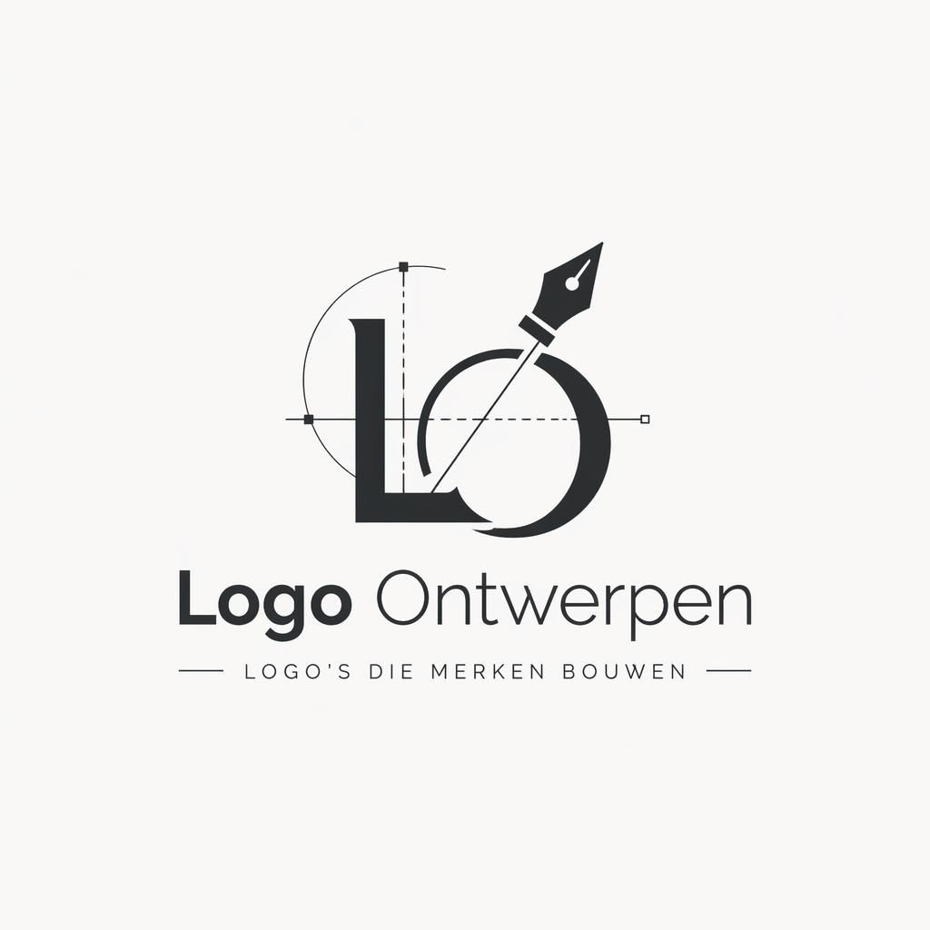 Monochroom logo met woordmerk en abstract icoon voor logo ontwerpen op neutrale achtergrond