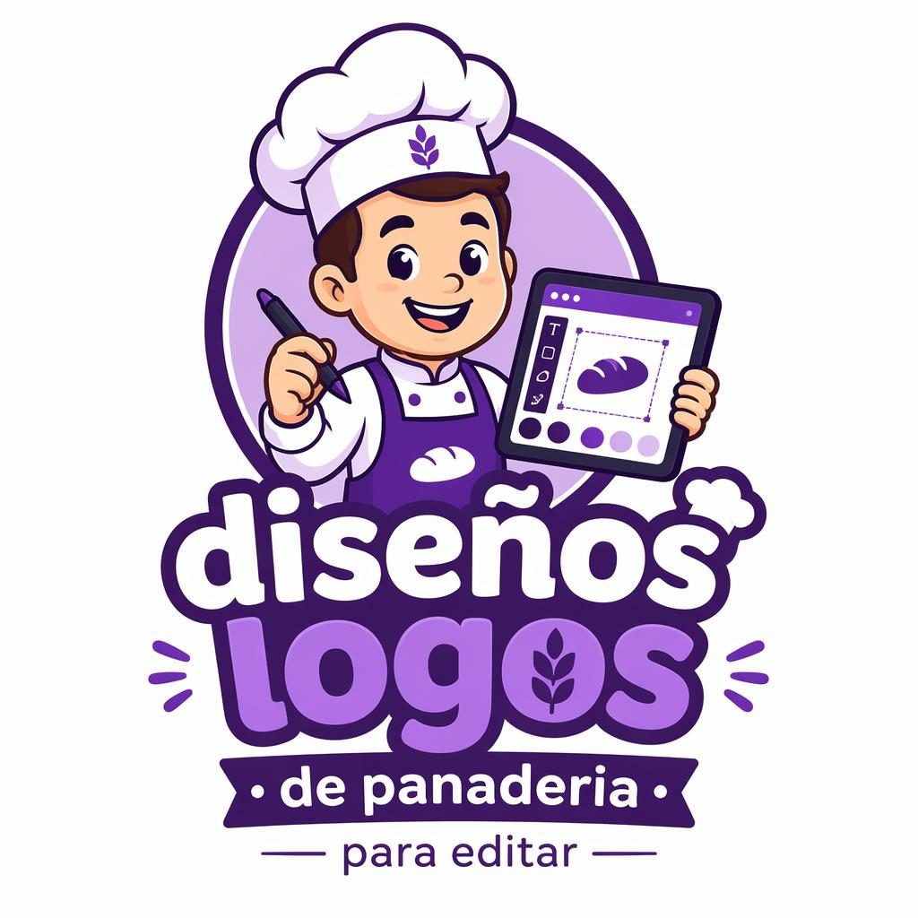 Logo vectorial estilo mascota cartoon en morado real, centrado sobre fondo neutro, con tipografía a juego y aspecto limpio.