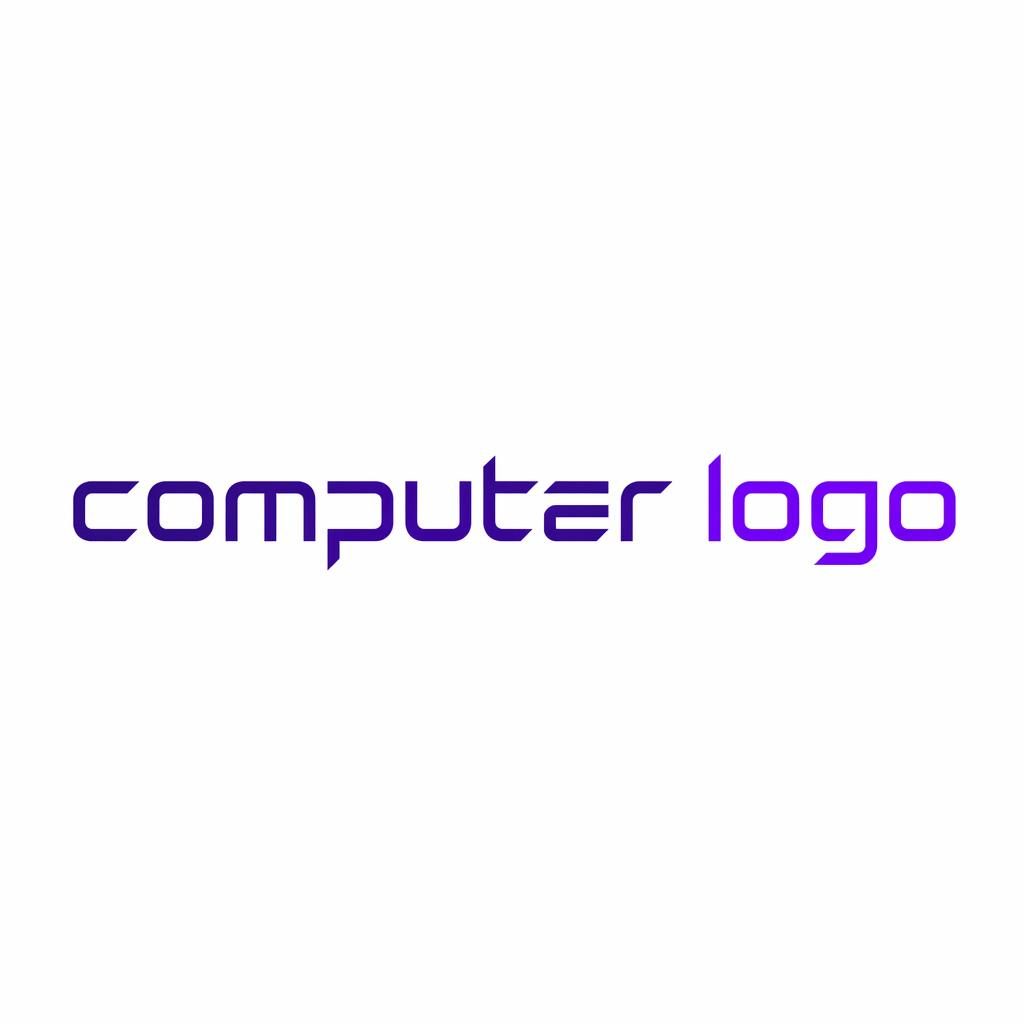 Centered wordmark computer logo in futuristic royal purple typography on a neutral background, clean vector style.