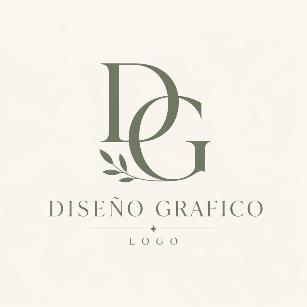 Logo lettermark de lujo con tipografía serif elegante en tonos salvia y crema, centrado sobre fondo neutro.