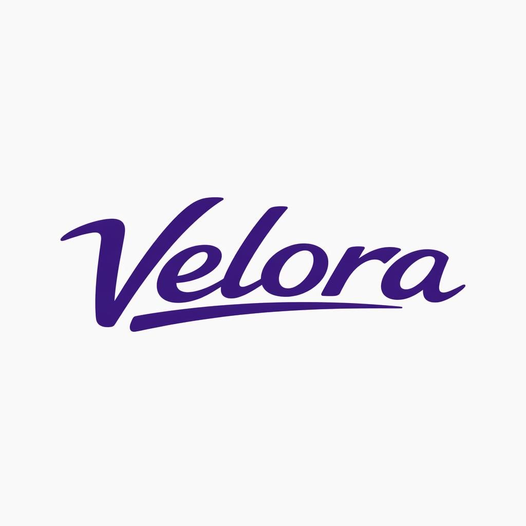 Centered royal purple hand-drawn wordmark logo for best wordmark logos on a neutral square background.
