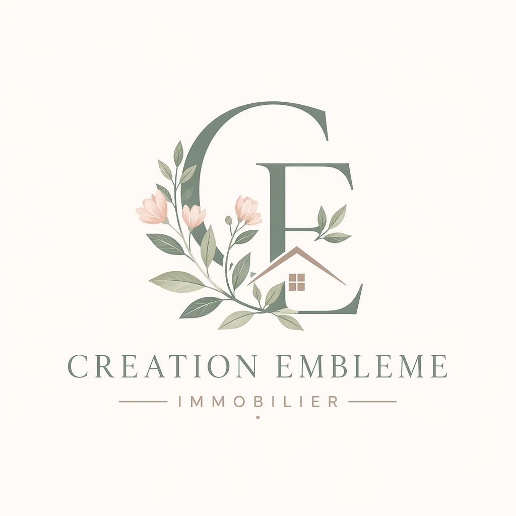 Logo monogramme botanique pastel pour creation embleme, centré sur fond neutre avec typographie assortie