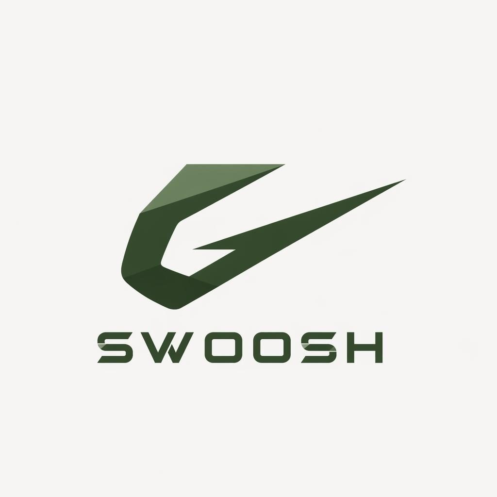 Geometric forest green lettermark logo for a gaming brand, centered on a neutral background in a clean vector style.