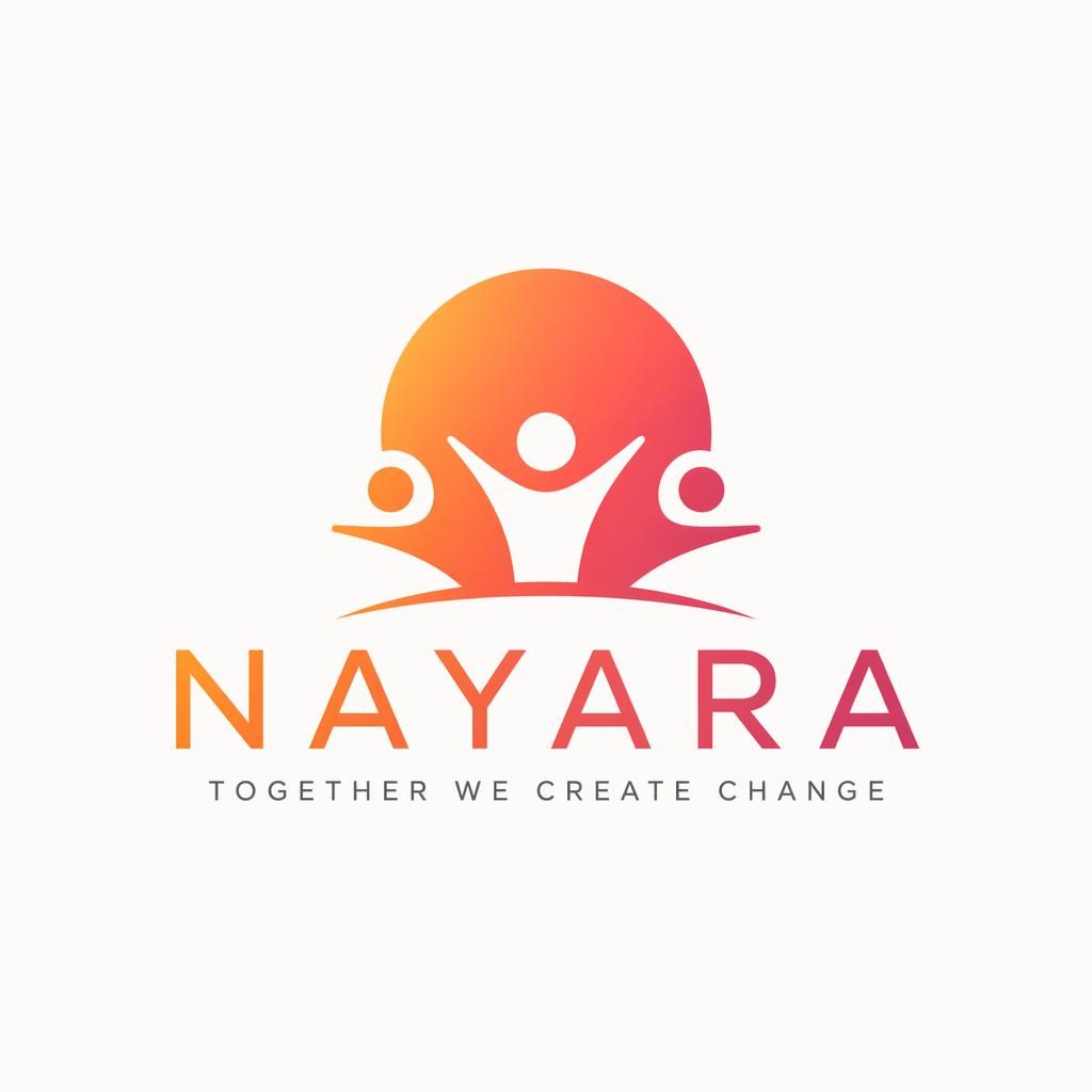 Centered wordmark logo with icon in Swiss international style and sunset gradient on a neutral background.