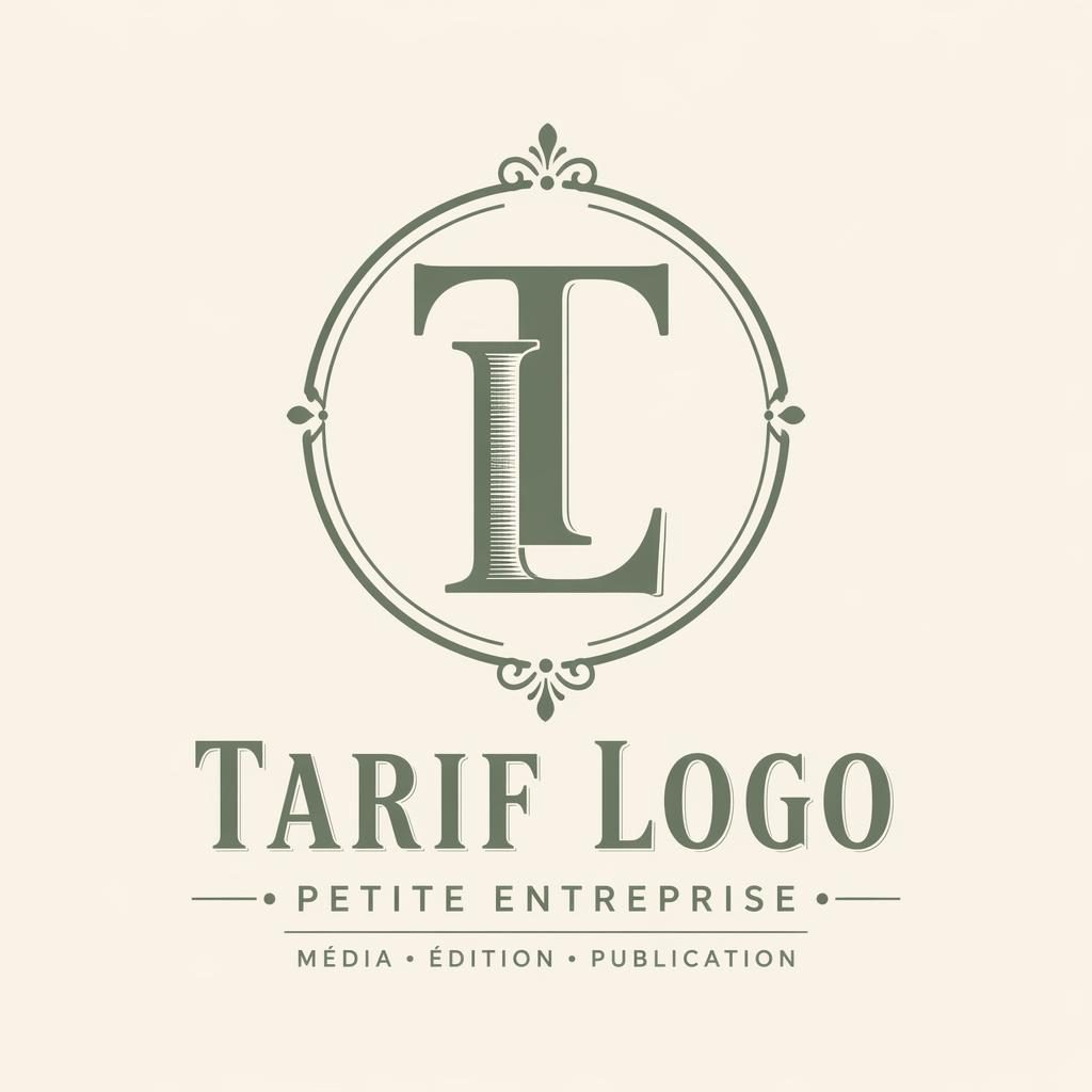 Logo monogramme rétro vert sauge et crème, nom de marque en typographie assortie, centré sur fond neutre