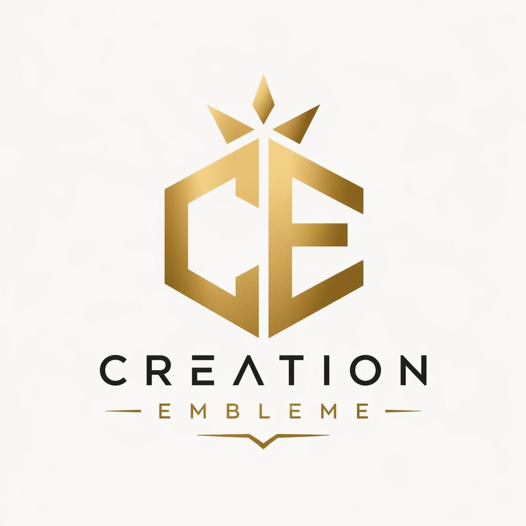 Logo lettermark géométrique noir et or pour creation embleme, centré sur fond neutre, style vectoriel épuré.