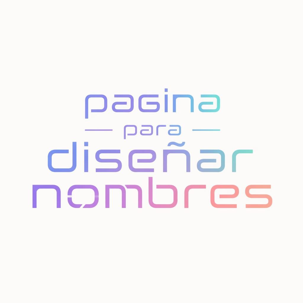 Logotipo wordmark centrado para pagina para diseñar nombres, tipografía futurista en tonos pastel sobre fondo neutro