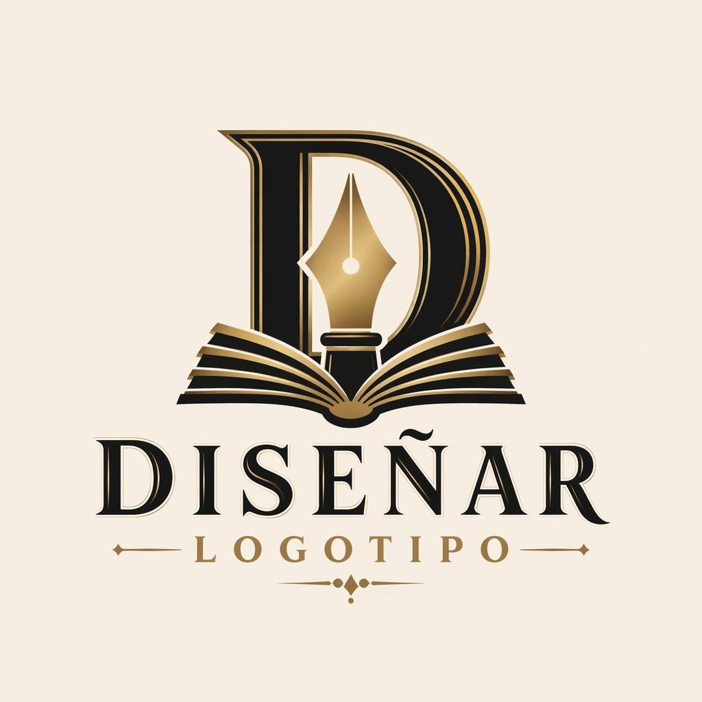 Logotipo tipo wordmark con icono, estilo vintage retro en negro y dorado, centrado sobre fondo neutro.