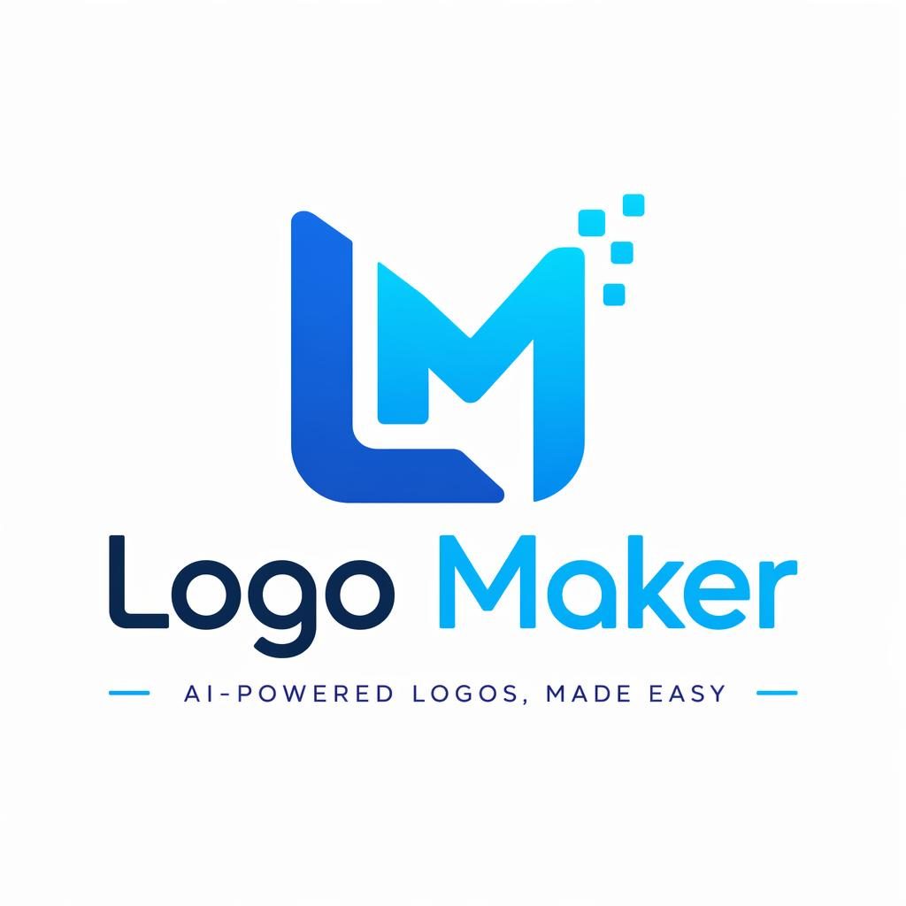 Modern minimalistisch combinatie-logo met woordmerk en pictogram in blauw en cyaan op neutrale achtergrond