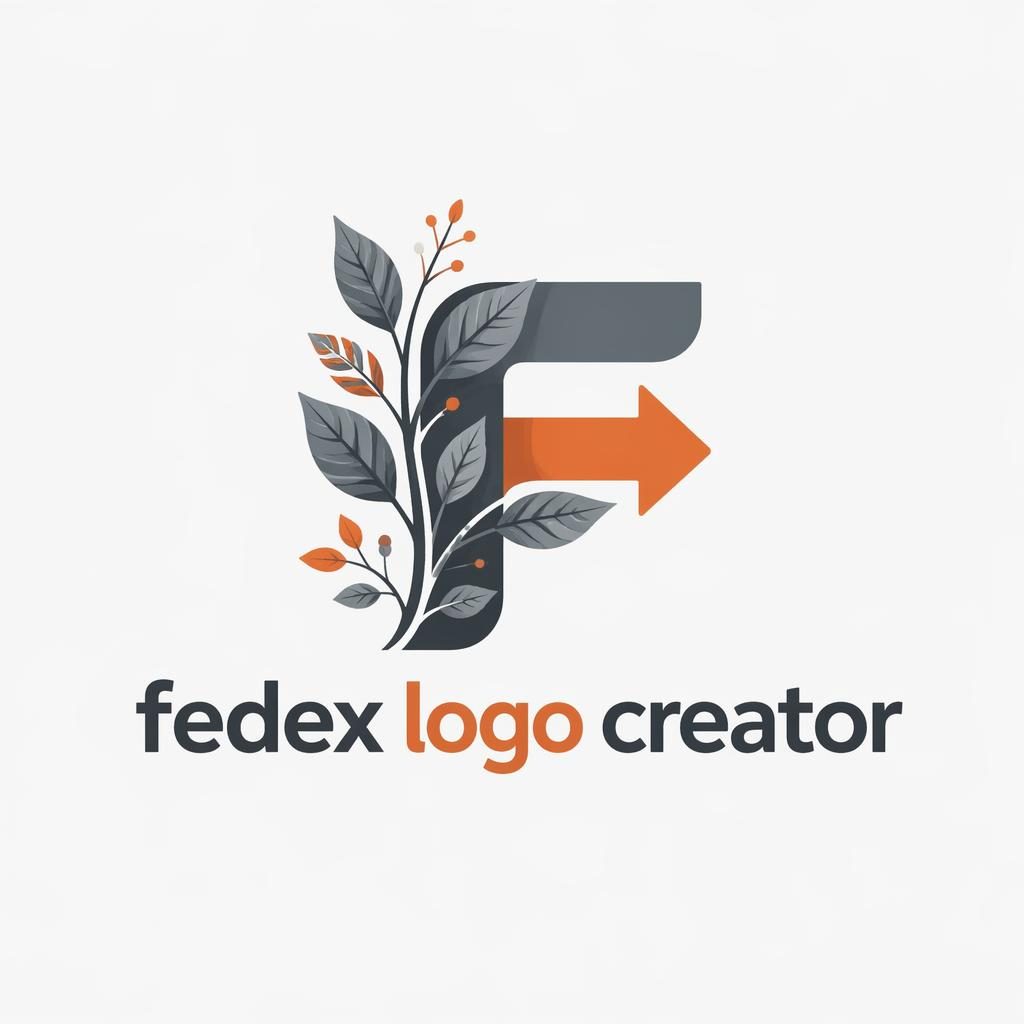 Botanical illustrated wordmark logo with icon in gray and orange, centered on a neutral background, vector clean style.