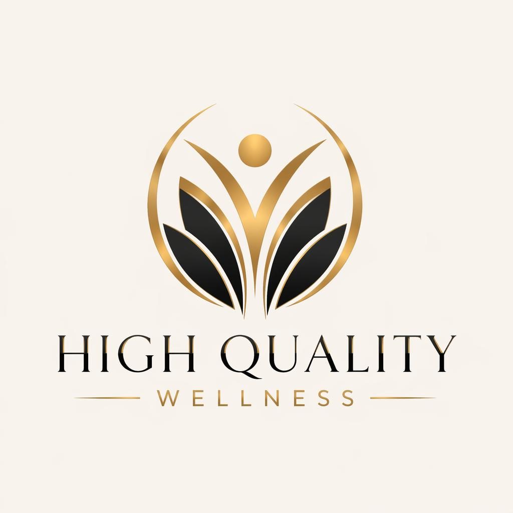 Abstract black and gold art deco logo with matching brand text, centered on a neutral background in a clean vector style.