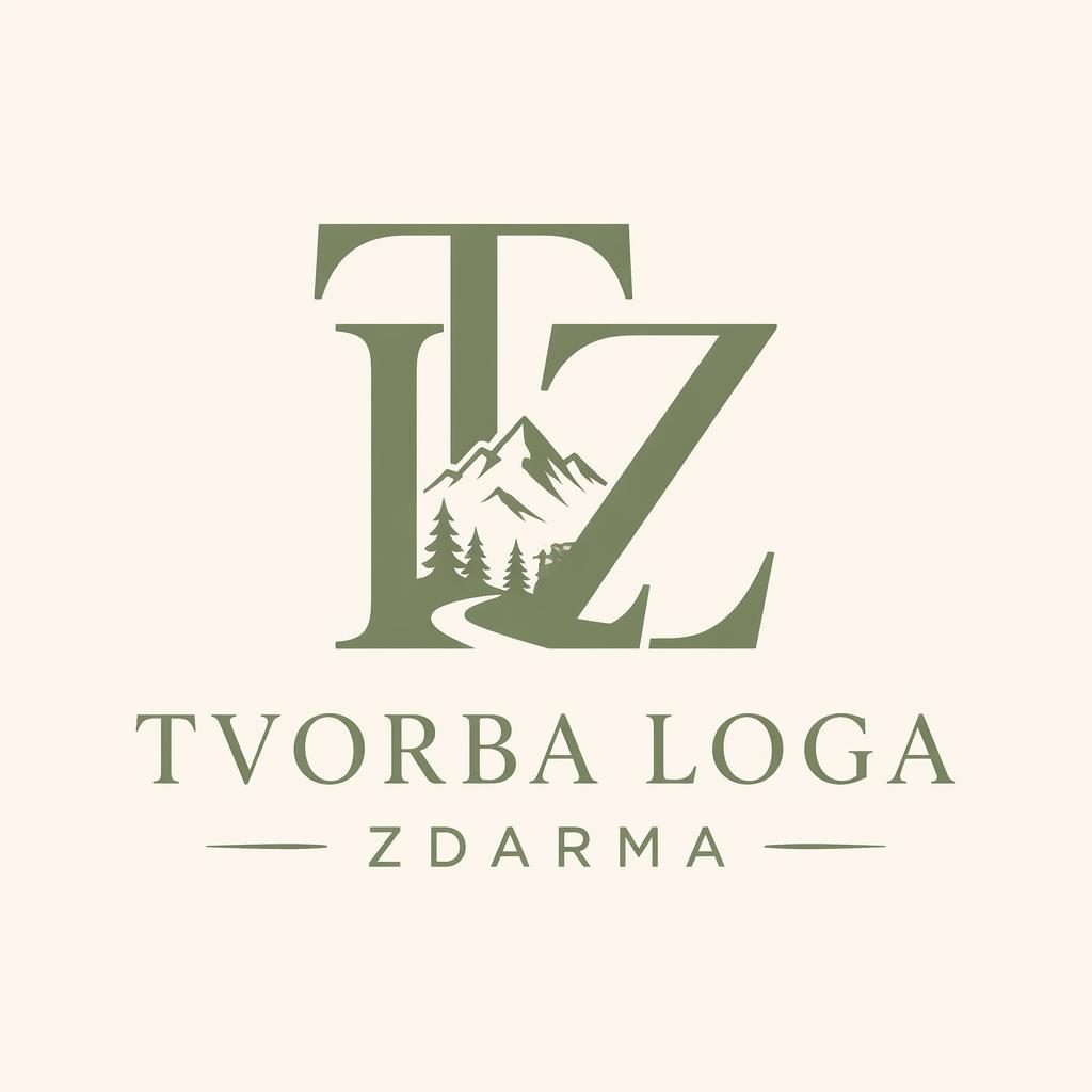 Elegantní lettermark logo pro tvorba loga zdarma v serif stylu, šalvějová a krémová, na neutrálním pozadí.