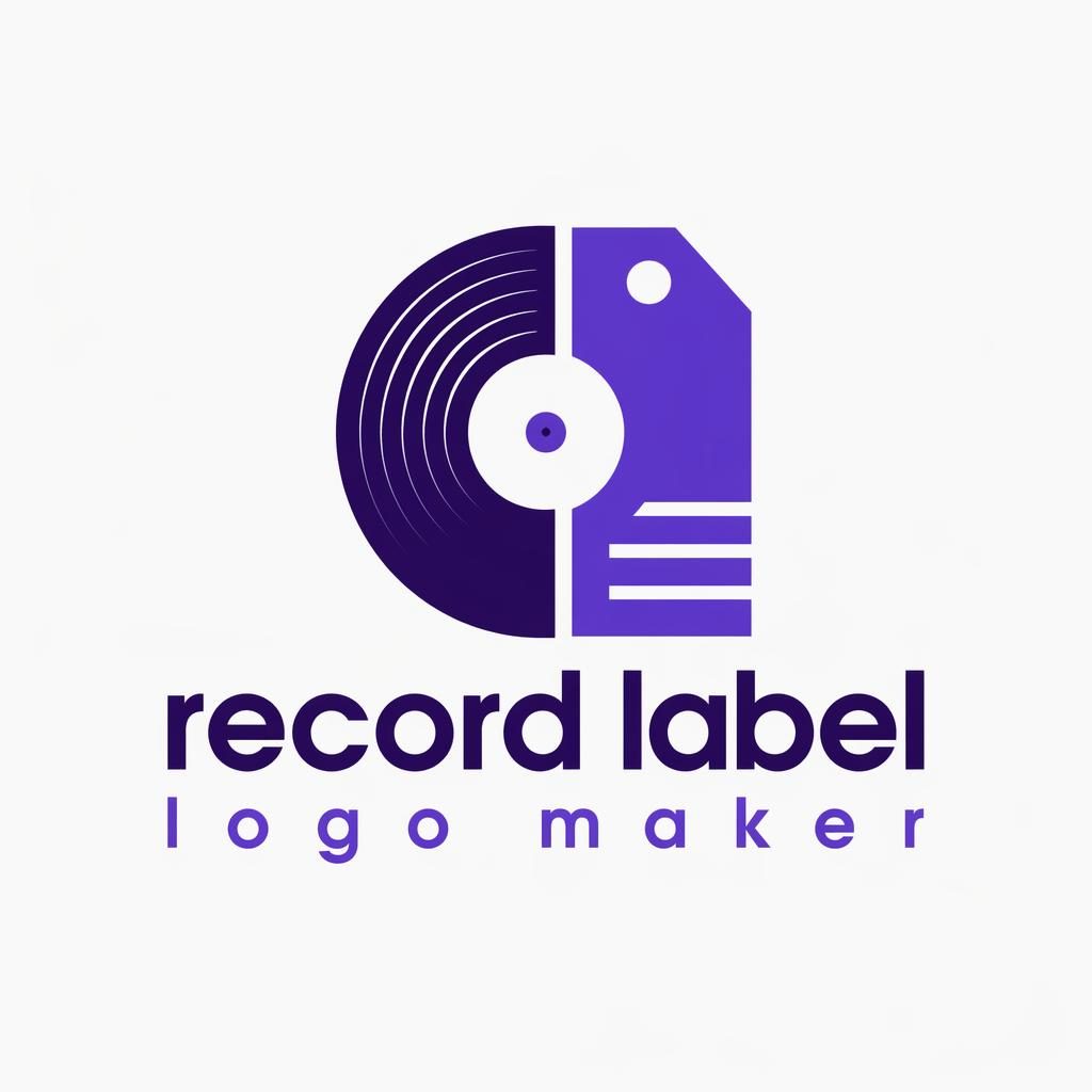Square vector logo with a royal purple wordmark and icon in Swiss international style on a neutral background.