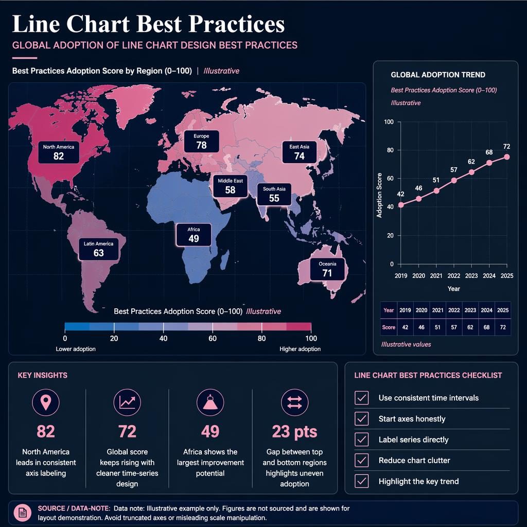 Dark editorial infographic with global choropleth map, trend line, callouts, checklist, and source note in pink and navy.