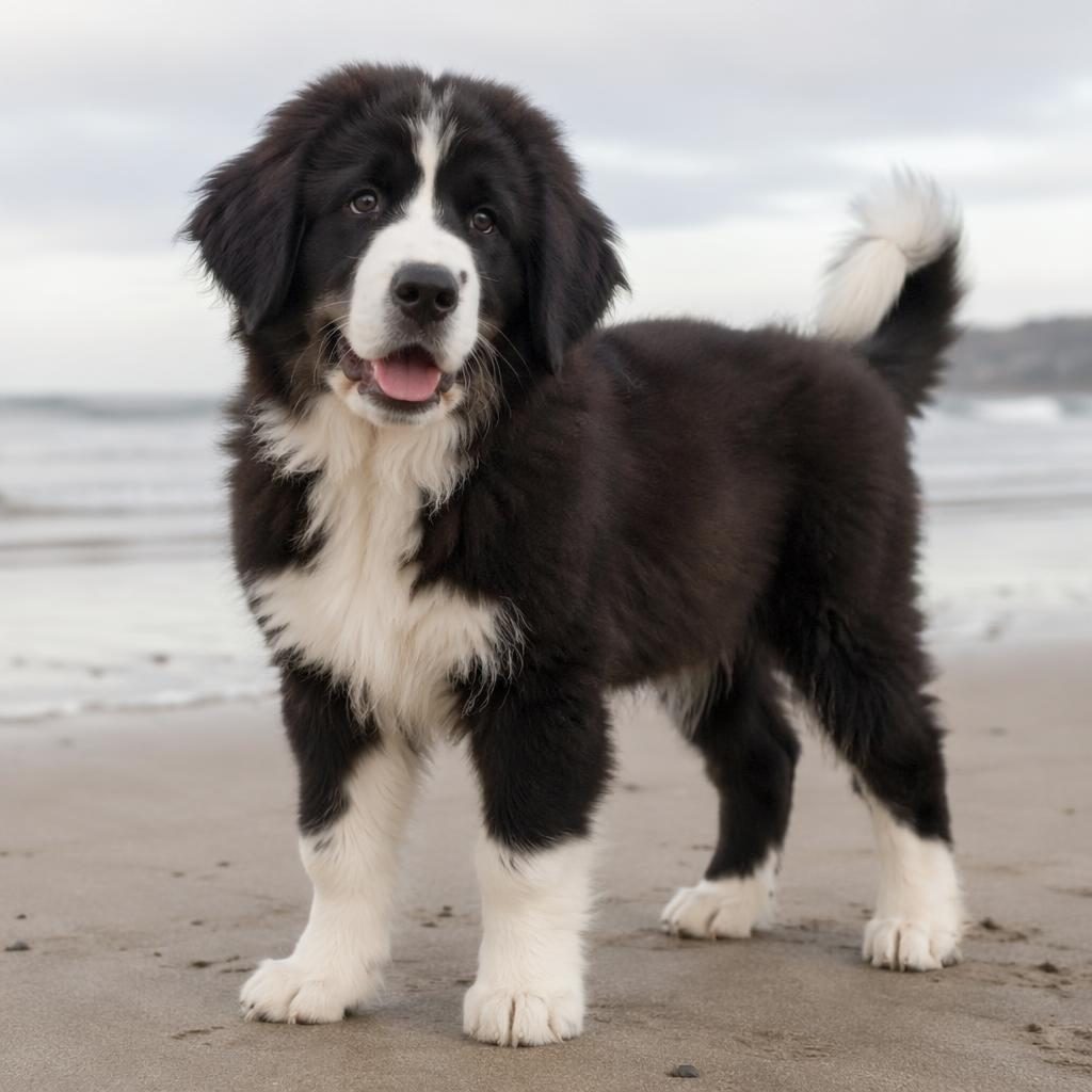 Fotorealistischer parson russel pudel mix Welpe am Strand, freundlich, gepflegt, mit weichem Naturlicht