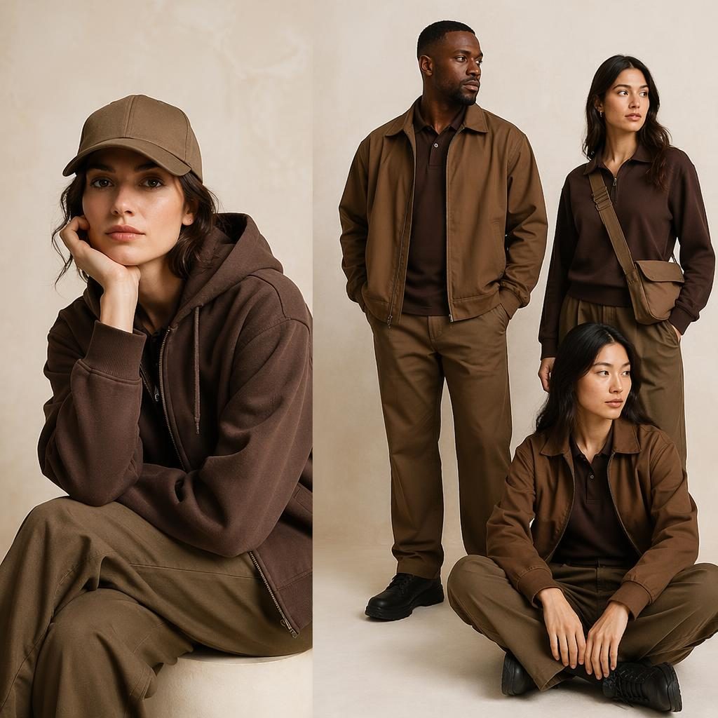 Model in bohemian flowy parcel service-inspired outfit posing in a neutral studio with bold high-contrast lighting.