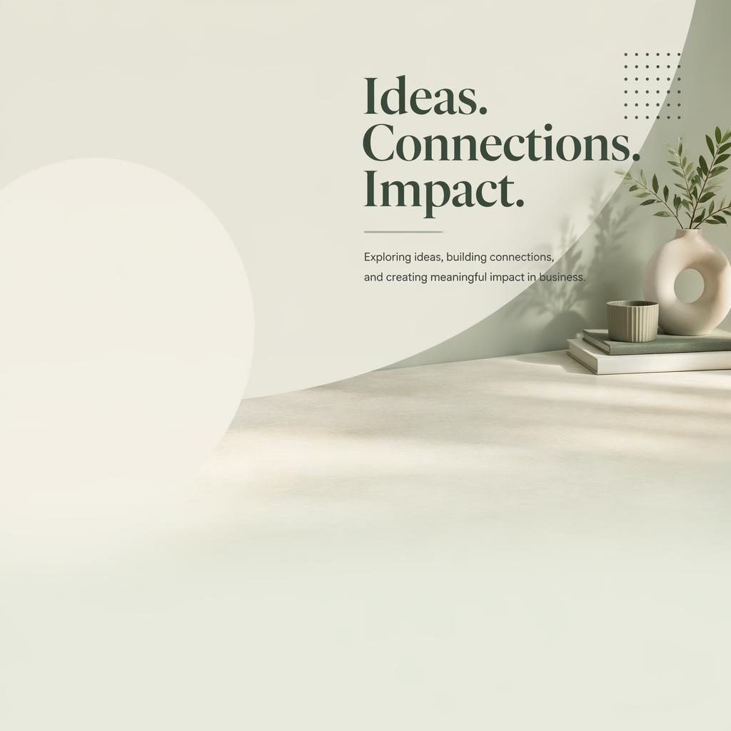 Modern editorial LinkedIn cover banner in sage and cream with sharp placeholder tagline in safe zone and clear left profile space.