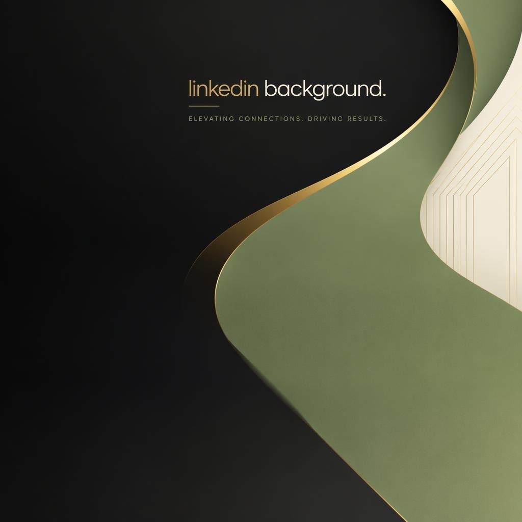 Wide LinkedIn company page banner in black, gold, sage, and cream with clean placeholder tagline in safe zone.