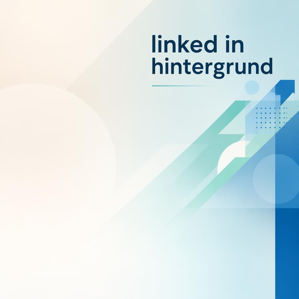 Abstrakter LinkedIn-Cover-Banner in sanften Pastellfarben mit geometrischen Formen und Platzhalter-Tagline rechts.