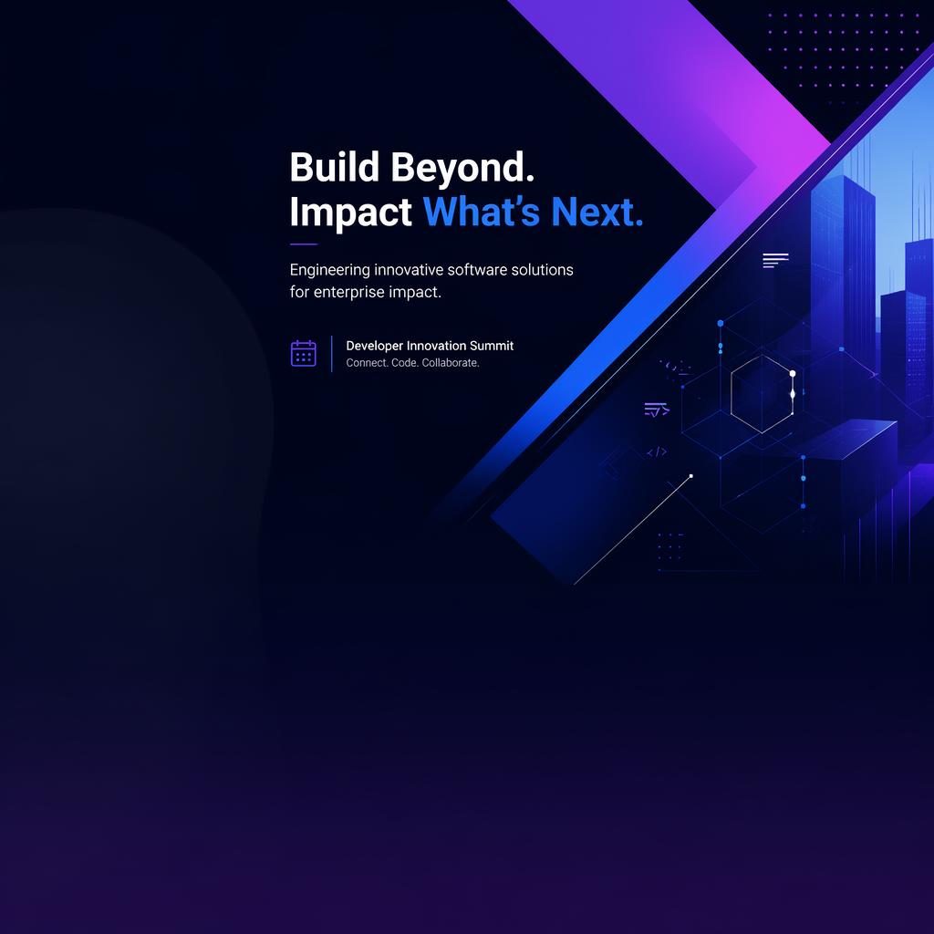 Abstract geometric LinkedIn cover banner with high-contrast modern shapes and clean placeholder tagline in the safe zone.