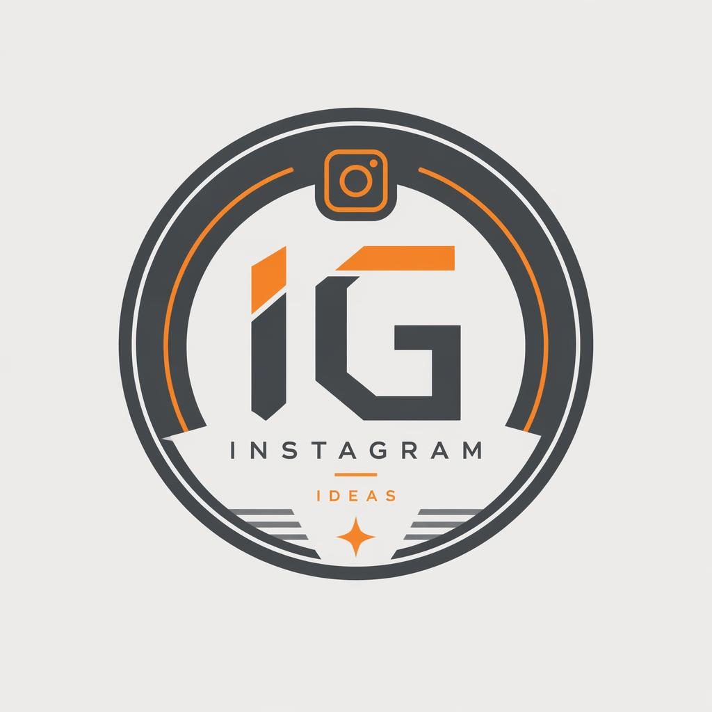 Modern minimalist luxury emblem logo concept in industrial gray and orange on a neutral square background.