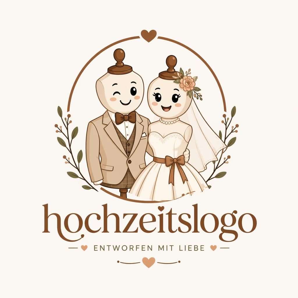 Verspieltes Maskottchen-Logo in warmen Erdtönen, mittig auf neutralem Hintergrund, mit passender Typografie im Vektorstil.