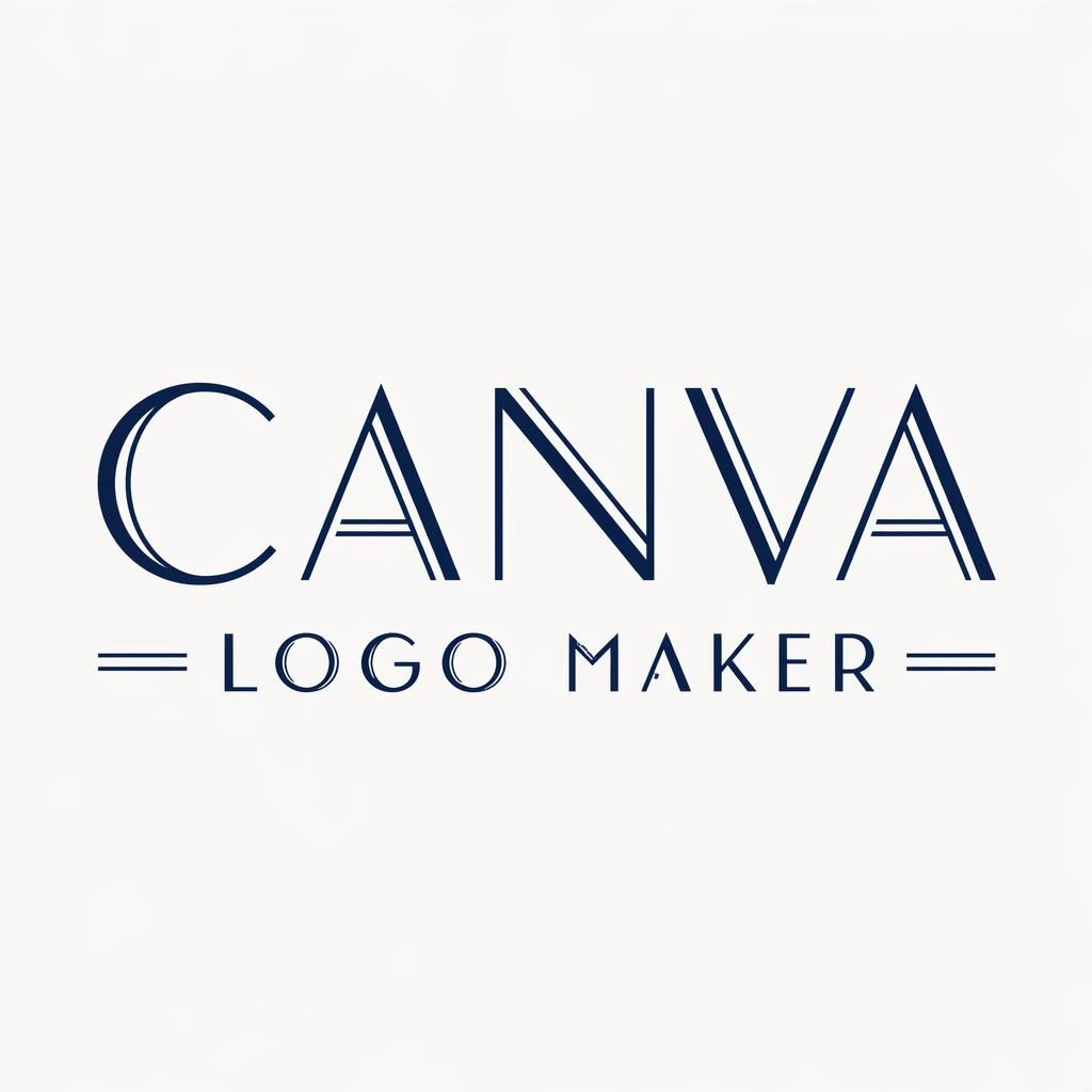 Centered navy and white art deco wordmark logo concept for a non-profit on a neutral square background.