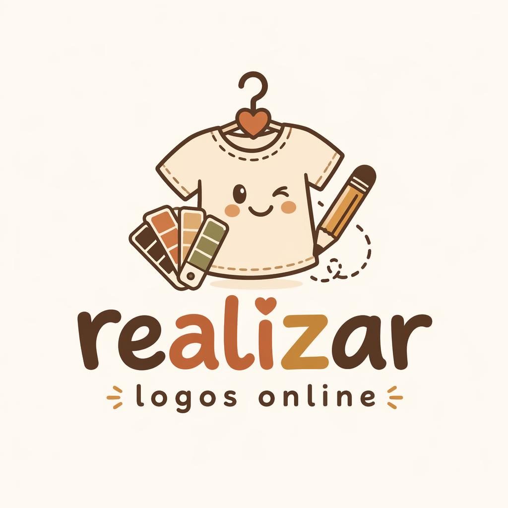Logotipo centrado tipo wordmark con icono, estilo cartoon y tonos tierra cálidos sobre fondo neutro.