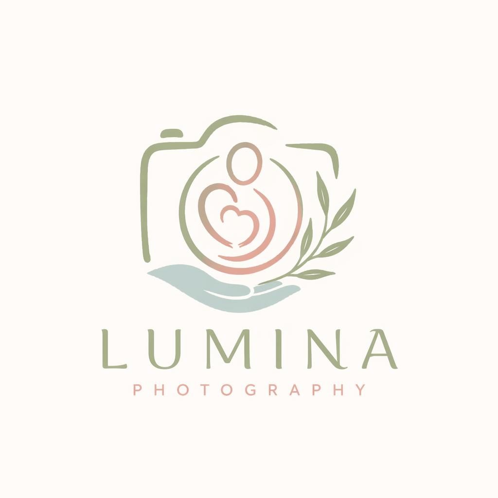 Abstract hand-drawn pastel symbol logo with matching brand name typography, centered on a neutral square background.