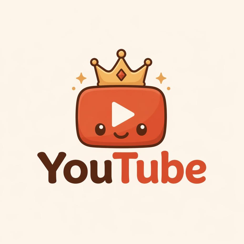 Centered vector logo concept for youtubelogo with a playful wordmark and matching icon in warm earth tones on neutral background.