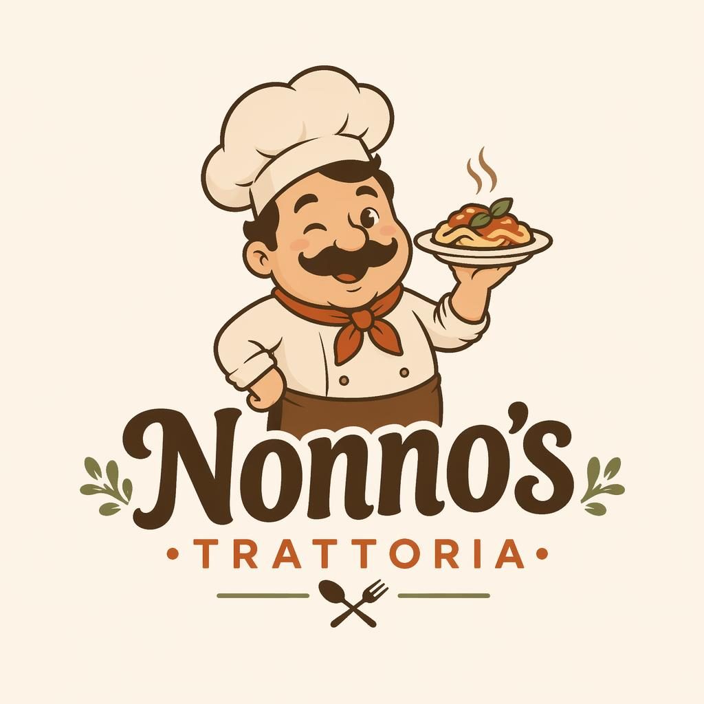 Centered playful cartoon mascot logo for a fashion brand in warm earth tones on a neutral background, vector clean.