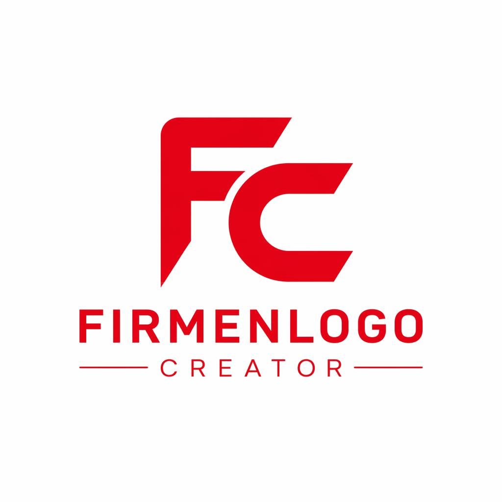 Geometrisches Monogramm-Logo in Rot und Weiß für Fintech mit Markenname in passender Typografie auf neutralem Hintergrund.