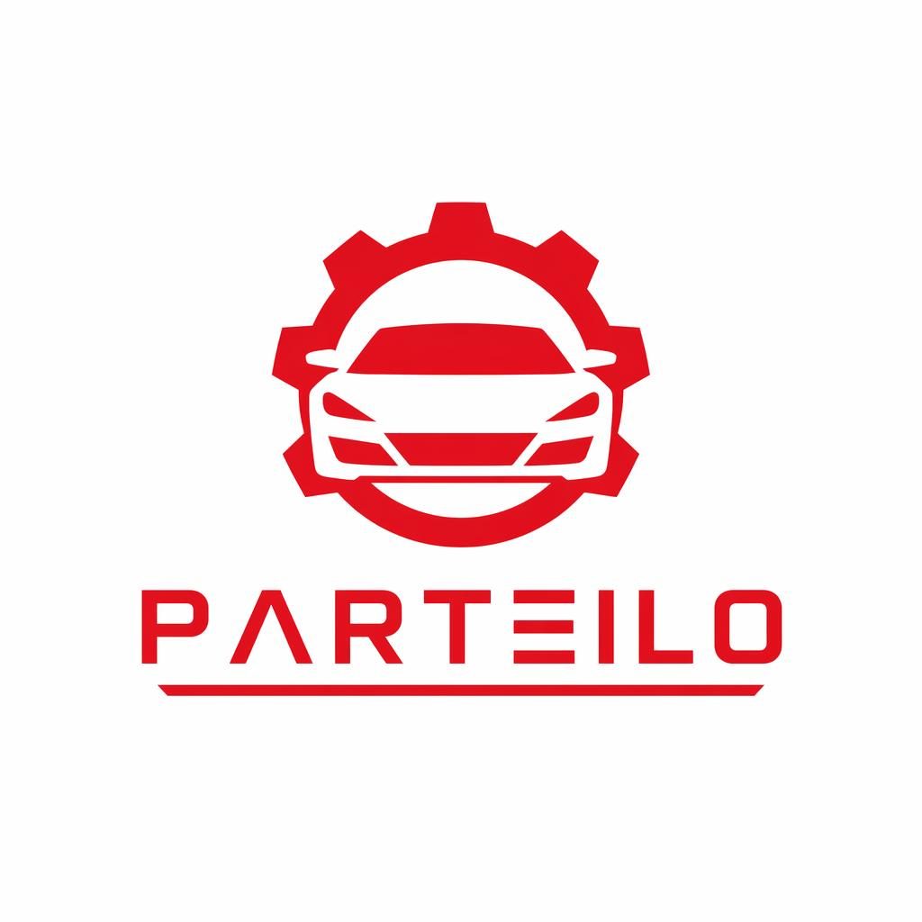 Geometrisches Wordmark-Logo mit Icon für die Automobilbranche in Rot und Weiß, zentriert auf neutralem Hintergrund.