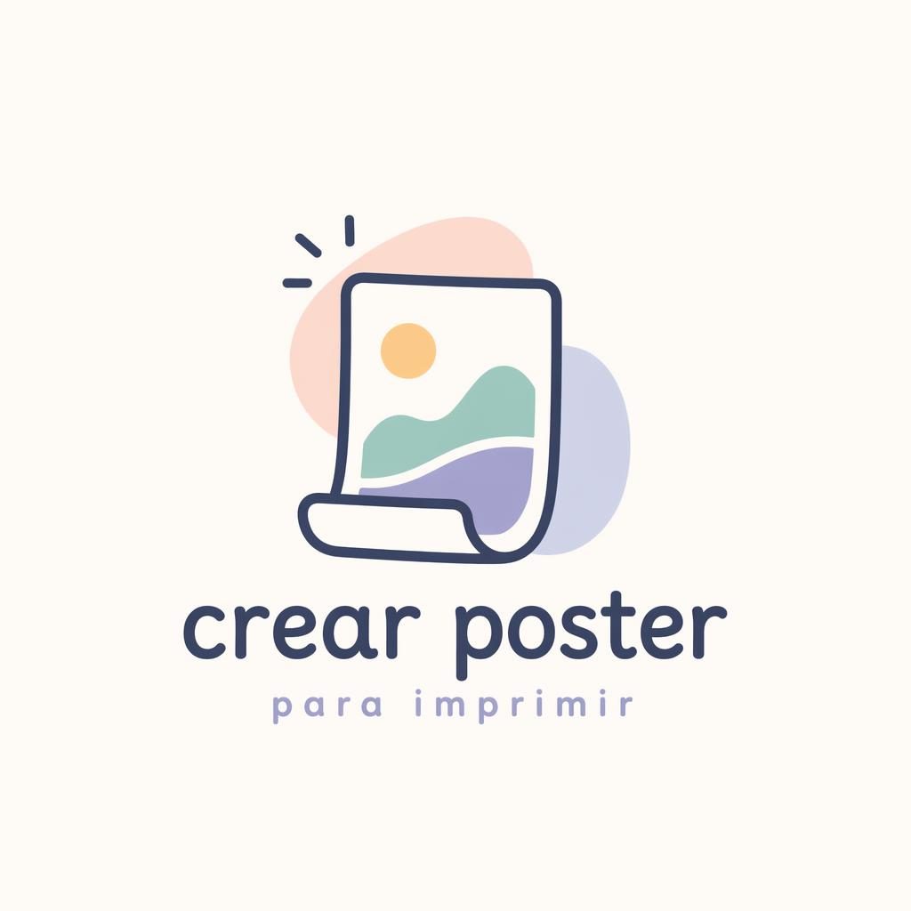 Logo abstracto dibujado a mano en tonos pastel, composición centrada sobre fondo neutro con tipografía orgánica