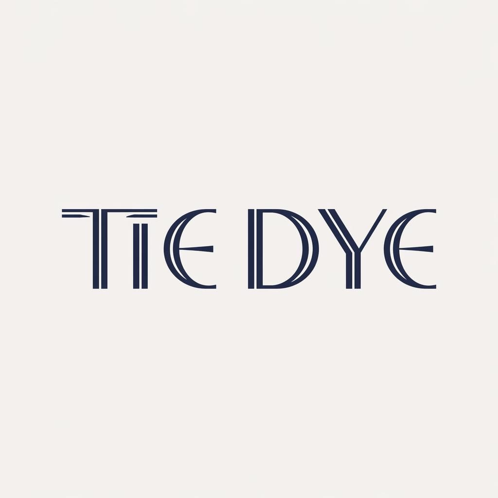 Centered navy and white wordmark logo concept on a neutral background with art deco luxury typography.