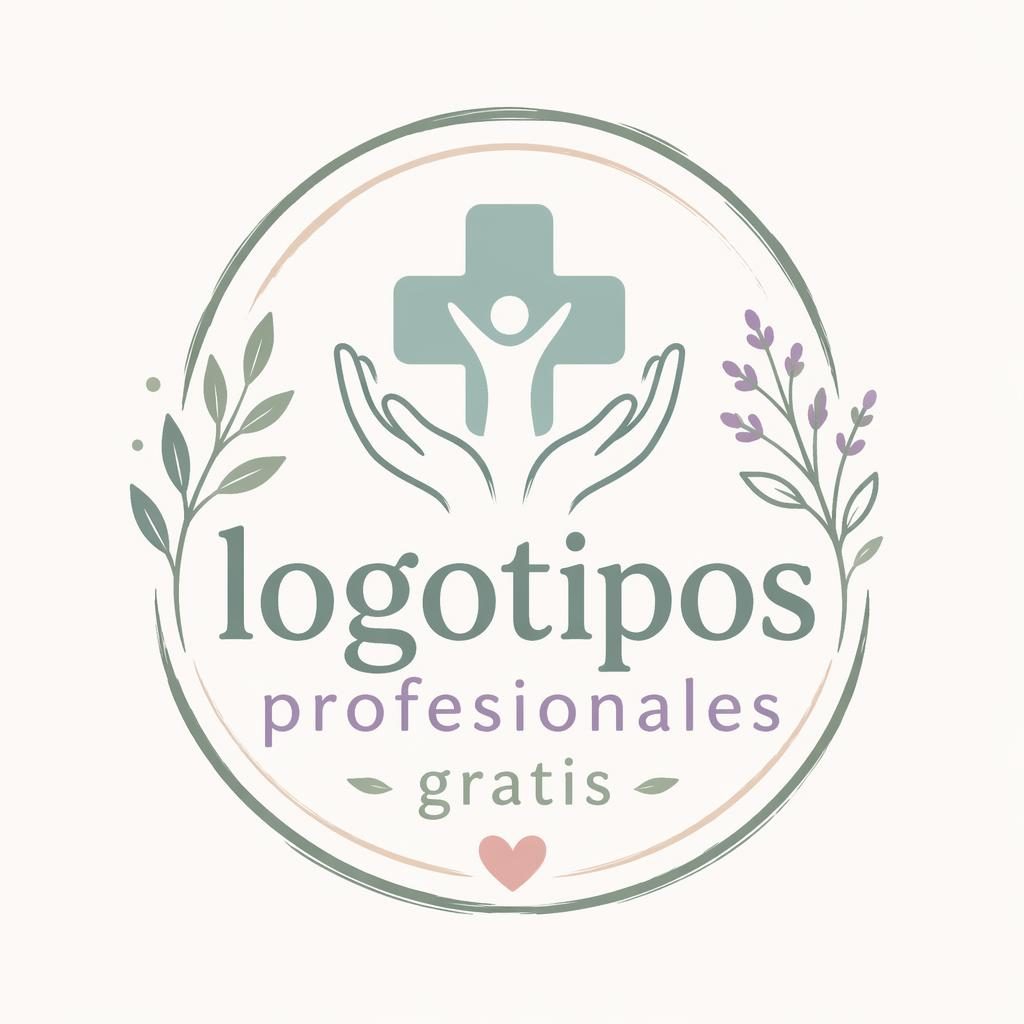 Logotipo emblema de salud y bienestar con trazo orgánico dibujado a mano, paleta pastel y composición centrada.