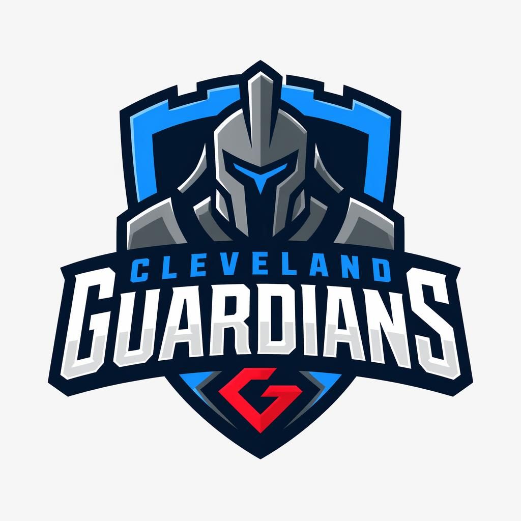 Centered industrial bold gaming logo concept with wordmark and icon in a playful primary color palette on neutral background.