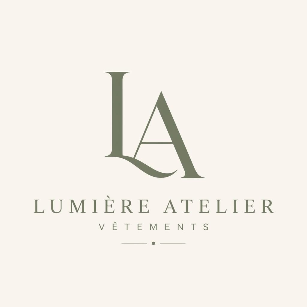 Concept de logo monogramme aux initiales en serif élégant, palette sauge et crème, centré sur fond neutre.
