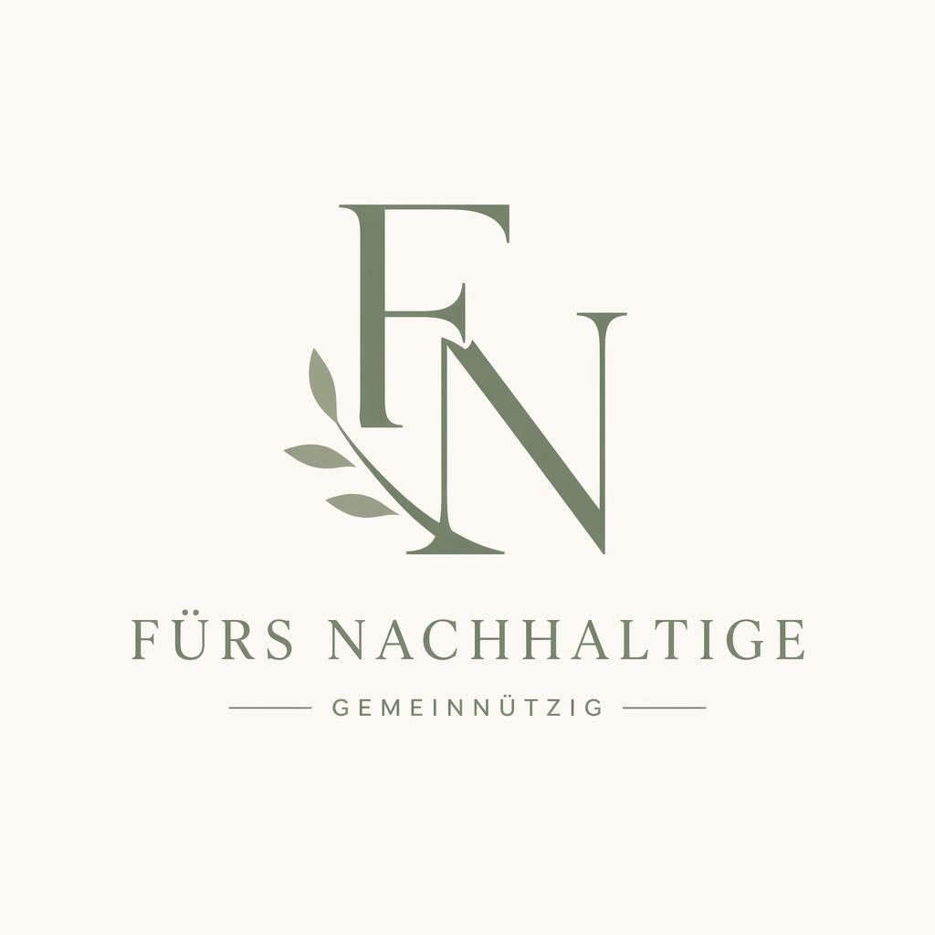 Elegantes Monogramm-Logo für eine Non-Profit-Marke in Salbei und Creme, zentriert auf neutralem Hintergrund.